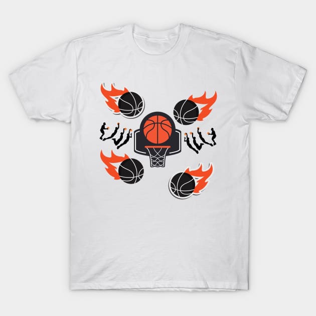 Basketball Mania, Basketball Fans, Dunk It, Basketball Lovers T-Shirt by London Luxie